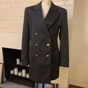 MOVING SALE ‼️ WOW 🖤 Escada Grey Pinstripe Double Breast Blazer 36